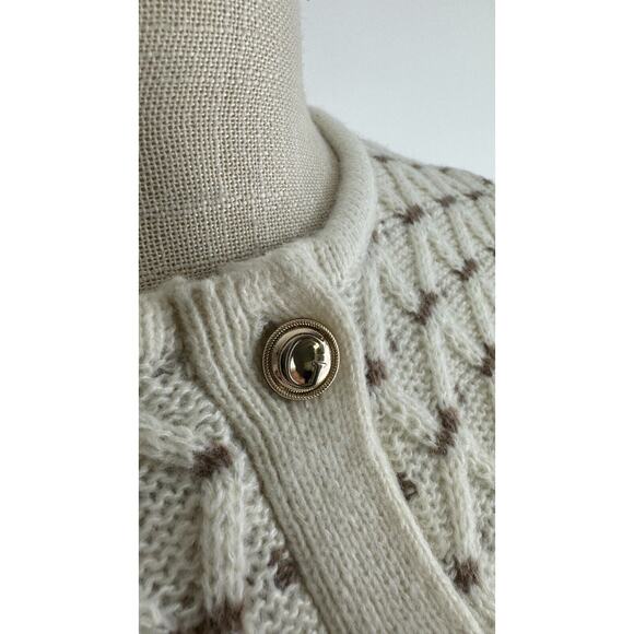 Guess Womens Dove White Long Sleeve Cross Stitch Miya Cardigan Size Small NWT - Picture 10 of 15